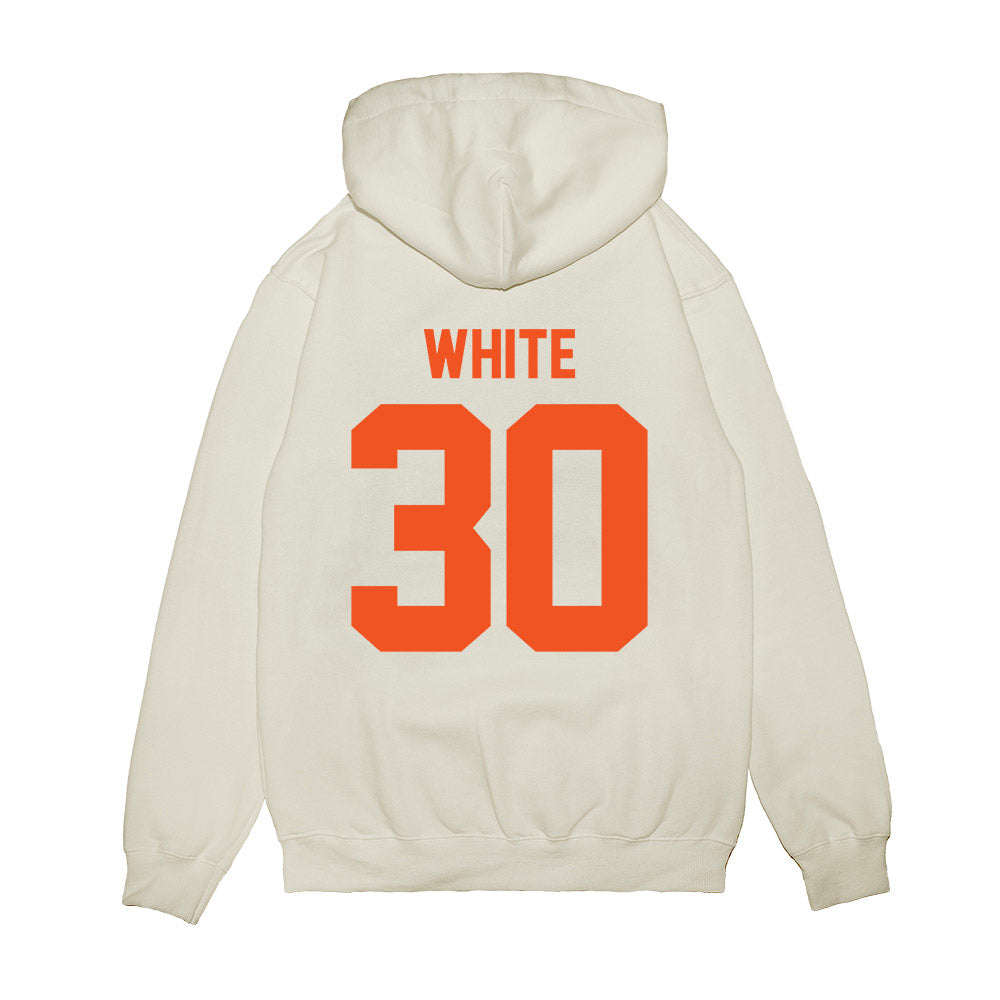 Oklahoma State - NCAA Football : Trip White - Vintage Helmet Premium Hooded Sweatshirt-1