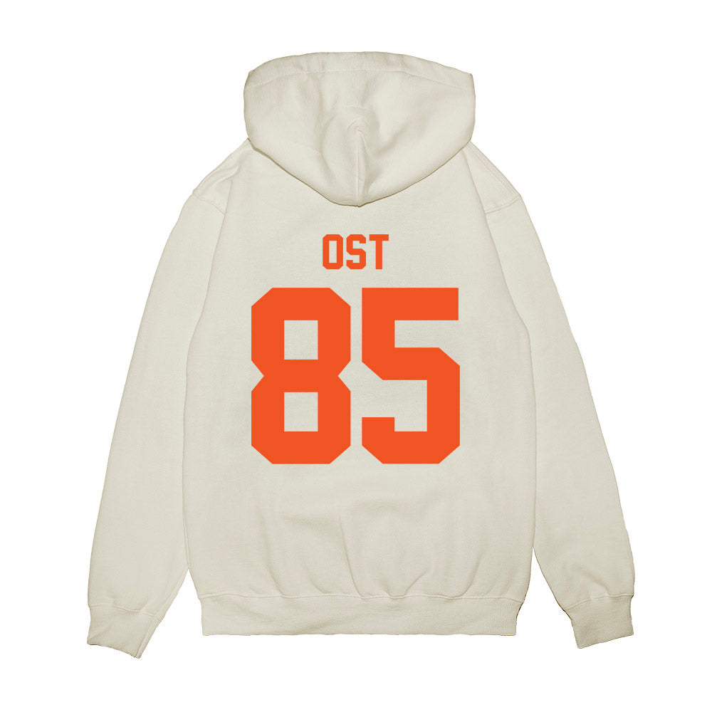 Oklahoma State - NCAA Football : Nate Ost - Vintage Helmet Premium Hooded Sweatshirt-1