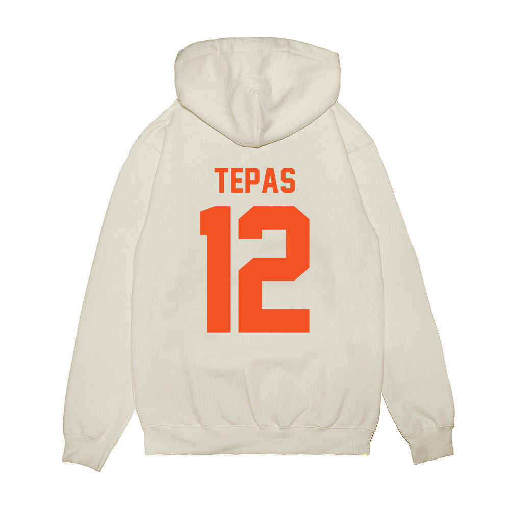 Oklahoma State - NCAA Football : Luke Tepas - Vintage Helmet Premium Hooded Sweatshirt-1