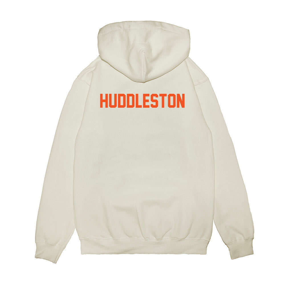 Oklahoma State - NCAA Football : Keviyan Huddleston - Vintage Helmet Premium Hooded Sweatshirt-1