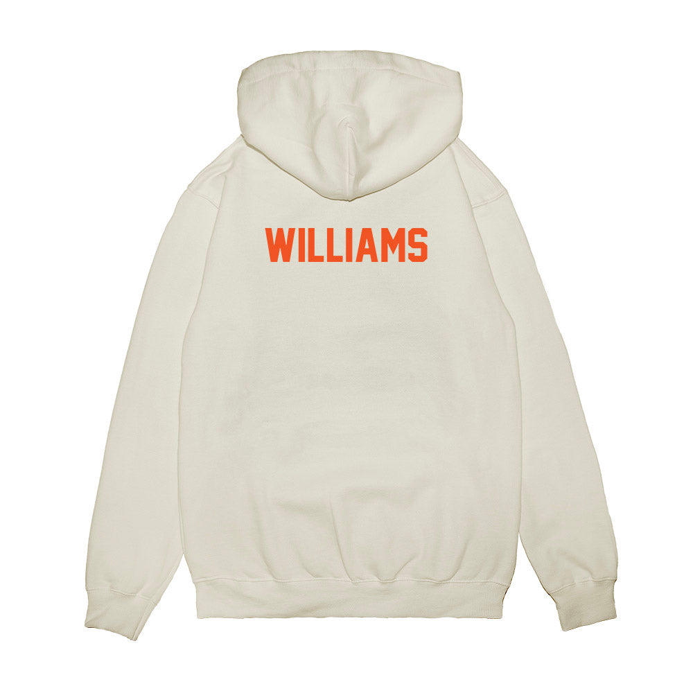 Oklahoma State - NCAA Football : James Williams - Vintage Helmet Premium Hooded Sweatshirt-1