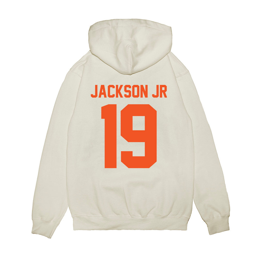 Oklahoma State - NCAA Football : DJ Jackson Jr - Vintage Helmet Premium Hooded Sweatshirt-1