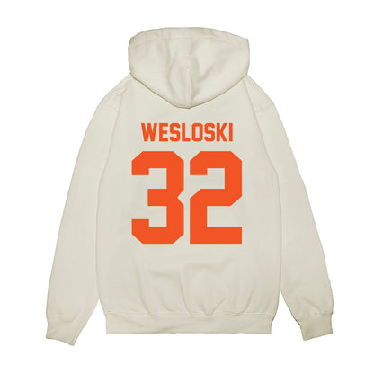Oklahoma State - NCAA Football : Ethan Wesloski - Vintage Helmet Premium Hooded Sweatshirt-1