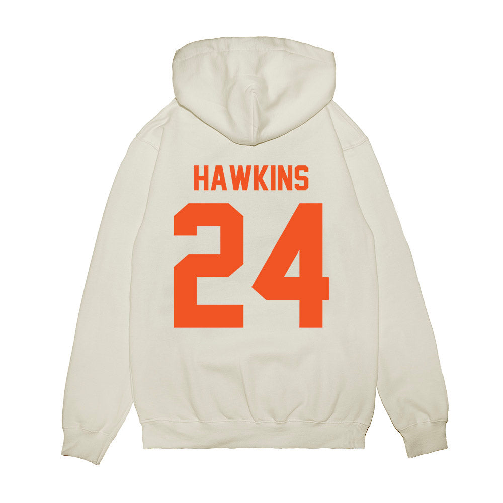Oklahoma State - NCAA Football : Caleb Hawkins - Vintage Helmet Premium Hooded Sweatshirt-1