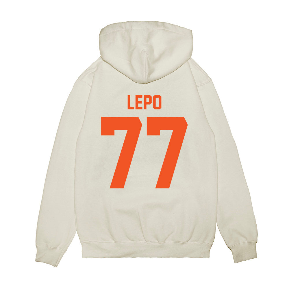 Oklahoma State - NCAA Football : Ashton Lepo - Vintage Helmet Premium Hooded Sweatshirt-1
