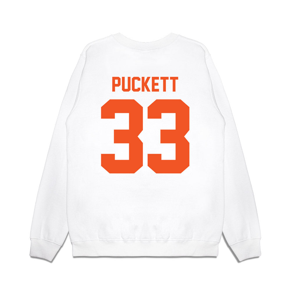 Oklahoma State - NCAA Football : Jack Puckett - Vintage Helmet Premium Crewneck Sweatshirt-1