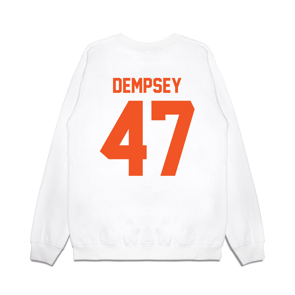 Oklahoma State - NCAA Football : Harrison Dempsey - Vintage Helmet Premium Crewneck Sweatshirt-1