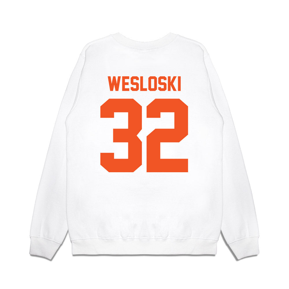 Oklahoma State - NCAA Football : Ethan Wesloski - Vintage Helmet Premium Crewneck Sweatshirt-1