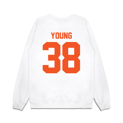 Oklahoma State - NCAA Football : Carlveon Young - Vintage Helmet Premium Crewneck Sweatshirt-1