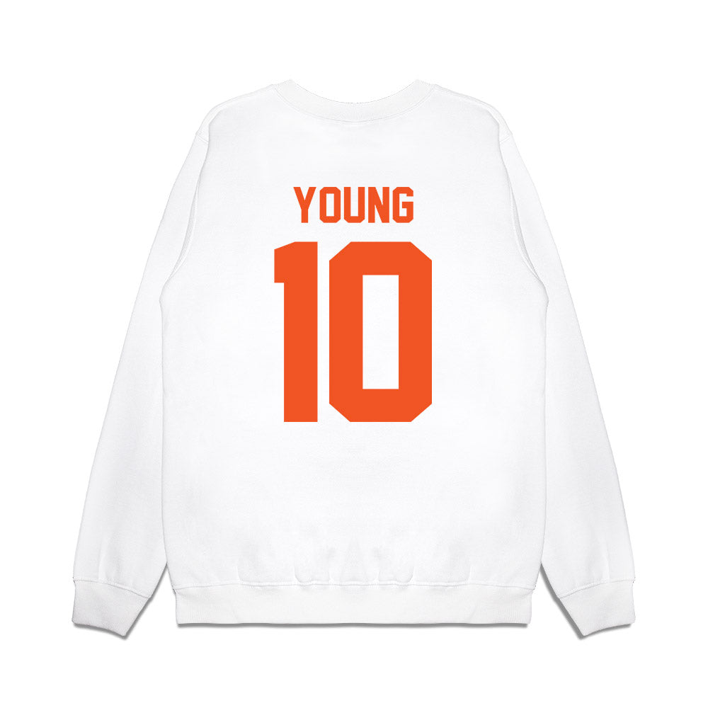 Oklahoma State - NCAA Football : Wyatt Young - Vintage Helmet Premium Crewneck Sweatshirt-1