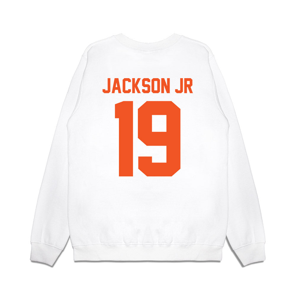Oklahoma State - NCAA Football : DJ Jackson Jr - Vintage Helmet Premium Crewneck Sweatshirt-1