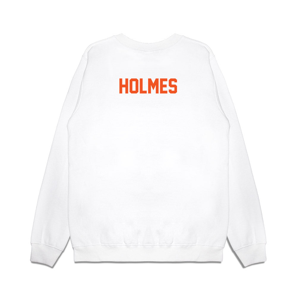 Oklahoma State - NCAA Football : Vincent Holmes - Vintage Helmet Premium Crewneck Sweatshirt-1