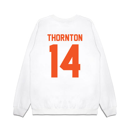 Oklahoma State - NCAA Football : Jabarie Thornton - Vintage Helmet Premium Crewneck Sweatshirt-1