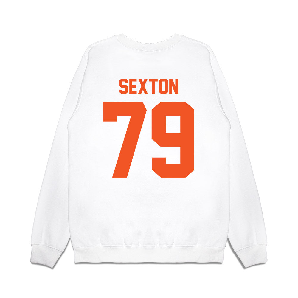 Oklahoma State - NCAA Football : Jacob Sexton - Vintage Helmet Premium Crewneck Sweatshirt-1