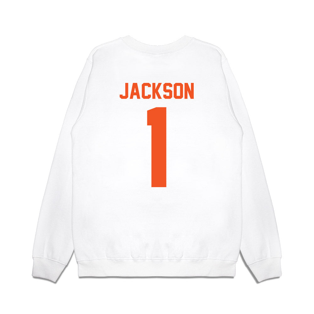 Oklahoma State - NCAA Football : Evan Jackson - Vintage Helmet Premium Crewneck Sweatshirt-1