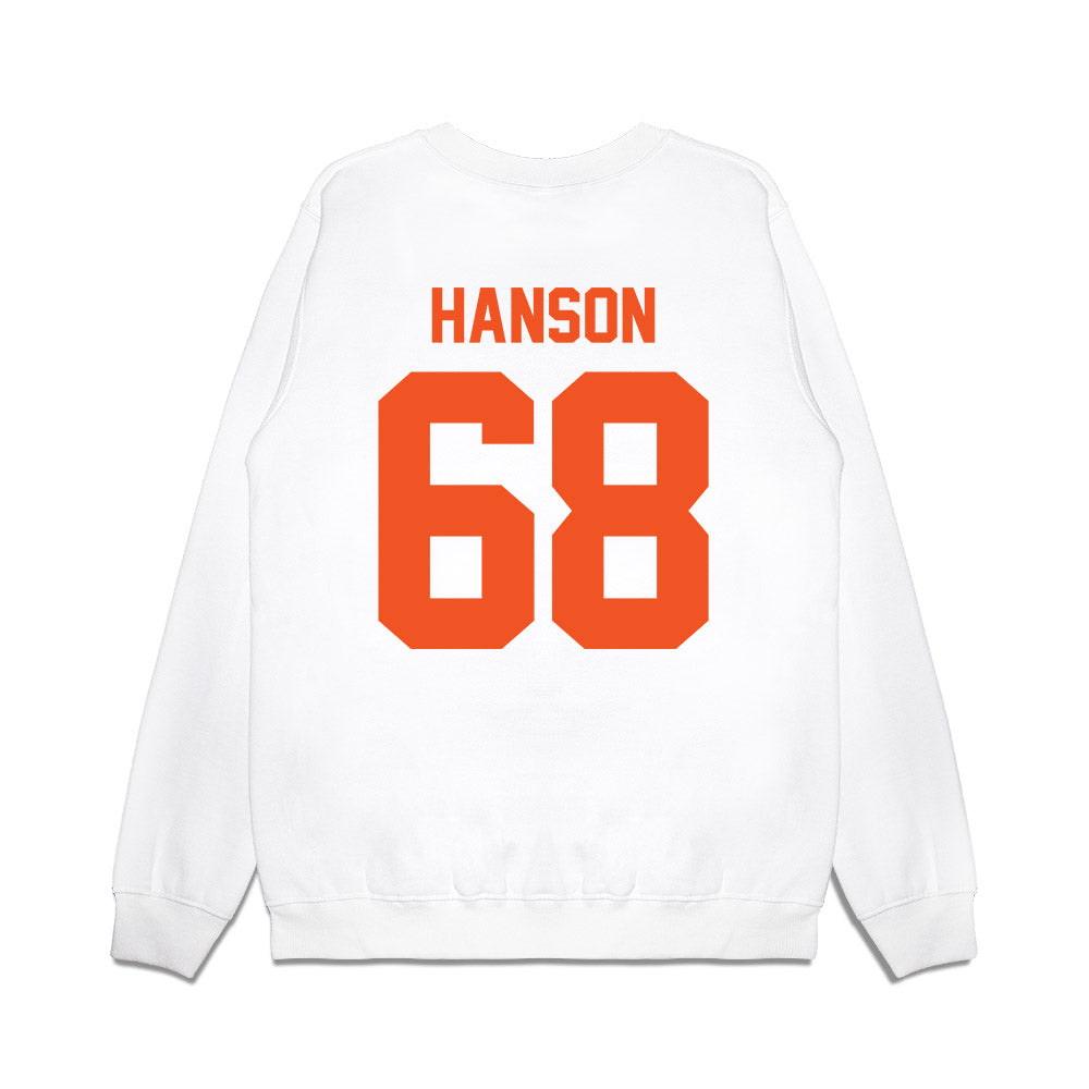 Oklahoma State - NCAA Football : Joseph Hanson - Vintage Helmet Premium Crewneck Sweatshirt-1