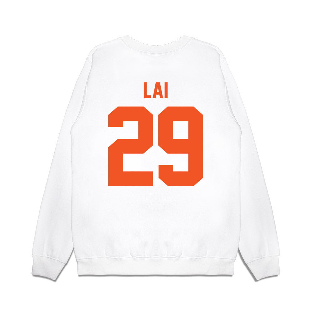 Oklahoma State - NCAA Football : Cooper Lai - Vintage Helmet Premium Crewneck Sweatshirt-1