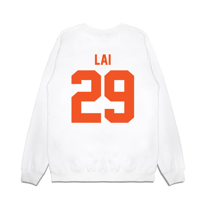 Oklahoma State - NCAA Football : Cooper Lai - Vintage Helmet Premium Crewneck Sweatshirt-1