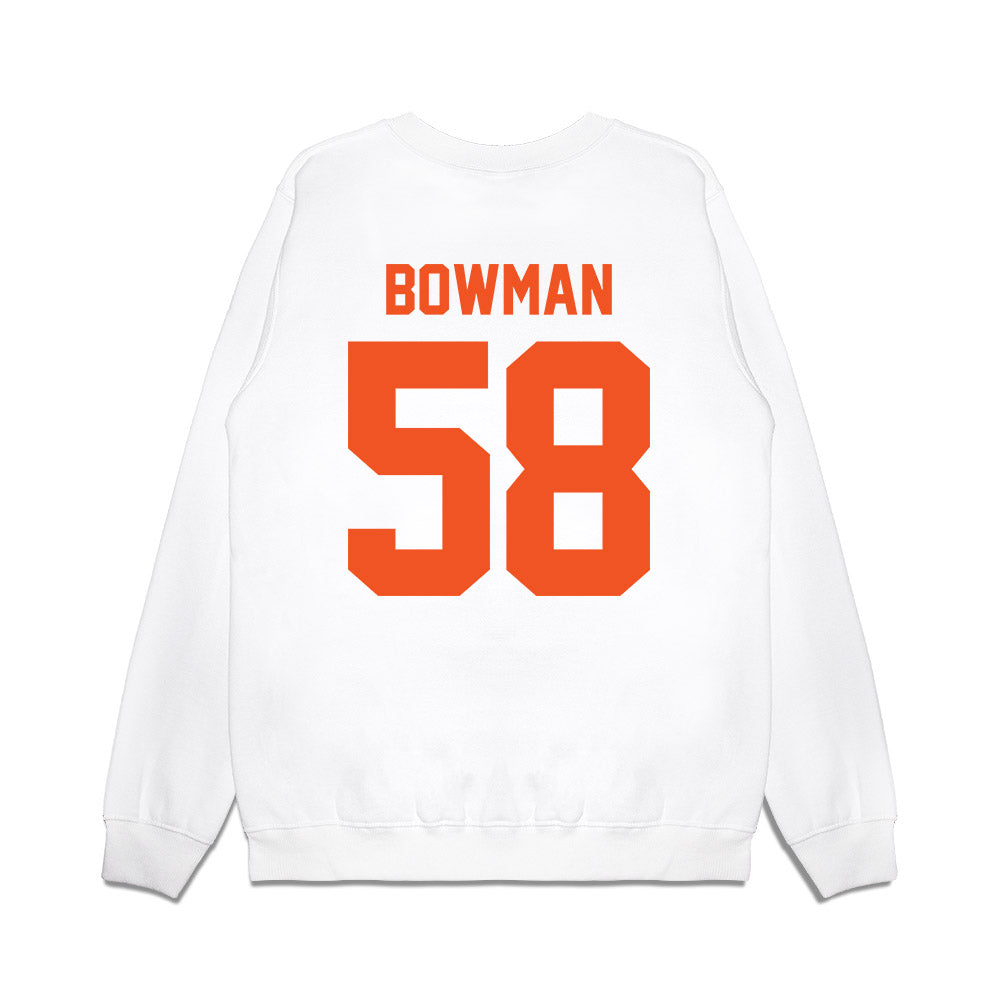 Oklahoma State - NCAA Football : Isaiah Bowman - Vintage Helmet Premium Crewneck Sweatshirt-1