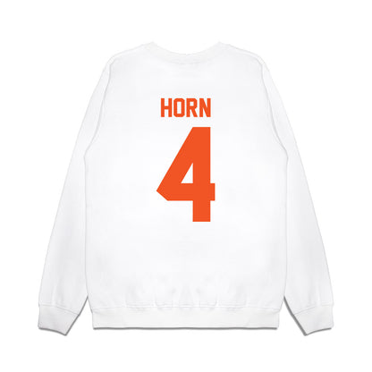 Oklahoma State - NCAA Football : Maurion Horn - Vintage Helmet Premium Crewneck Sweatshirt-1