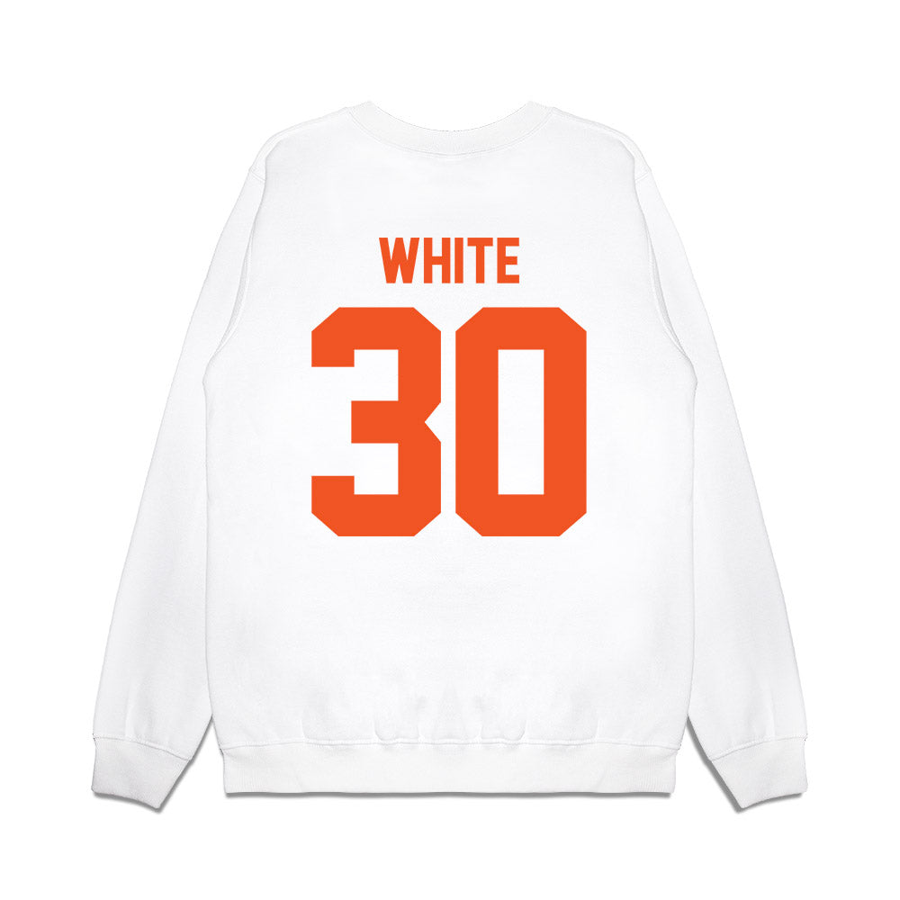 Oklahoma State - NCAA Football : Trip White - Vintage Helmet Premium Crewneck Sweatshirt-1