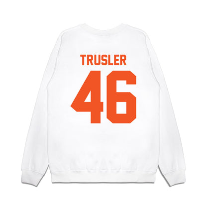 Oklahoma State - NCAA Football : Hunter Trusler - Vintage Helmet Premium Crewneck Sweatshirt-1