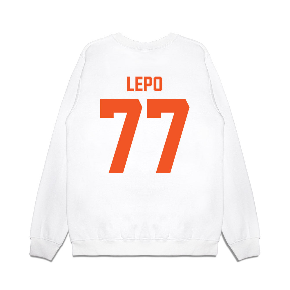 Oklahoma State - NCAA Football : Ashton Lepo - Vintage Helmet Premium Crewneck Sweatshirt-1