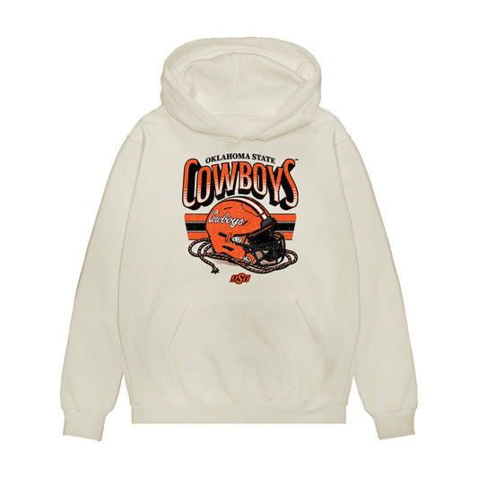 Oklahoma State - NCAA Football : Bryan McCoy - Vintage Helmet Premium Hooded Sweatshirt-0