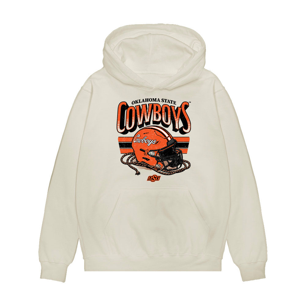 Oklahoma State - NCAA Football : Xavier Mason - Vintage Helmet Premium Hooded Sweatshirt-0