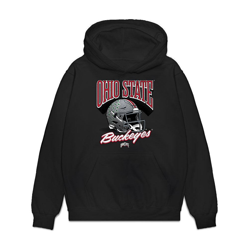 Ohio State - NCAA Football : Jaylen McClain - Vintage Helmet Premium Hooded Sweatshirt-0