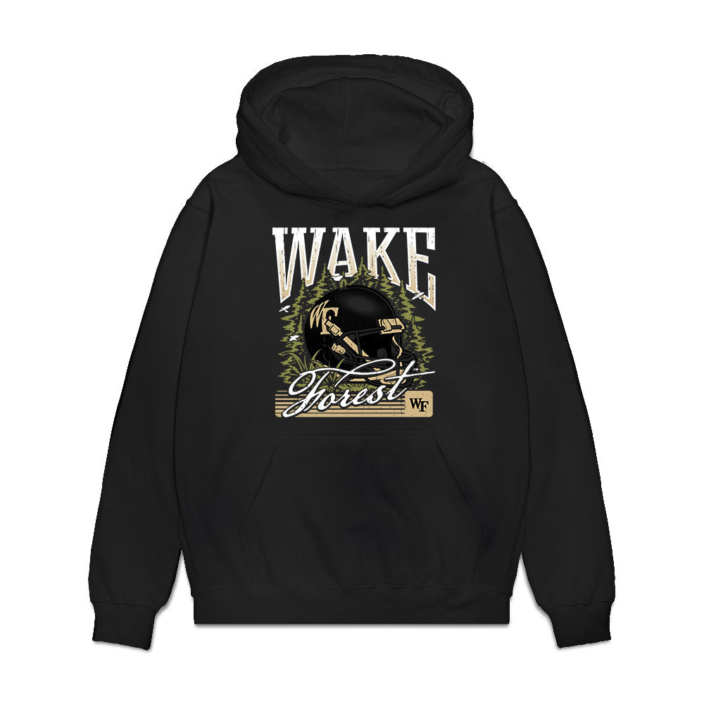 Wake Forest - NCAA Football : Will Way - Vintage Helmet Premium Hooded Sweatshirt-0