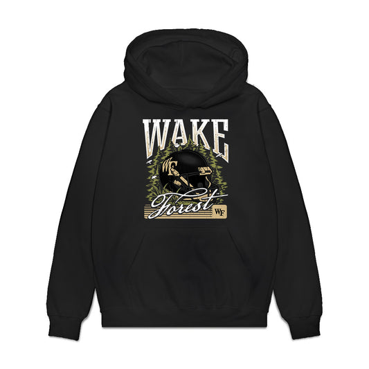 Wake Forest - NCAA Football : Larry Warren - Vintage Helmet Premium Hooded Sweatshirt-0