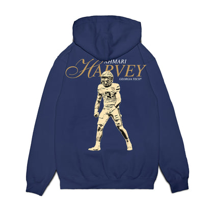Georgia Tech - NCAA Football : Ahmari Harvey - Legacy Fleece Hooded Sweatshirt-1