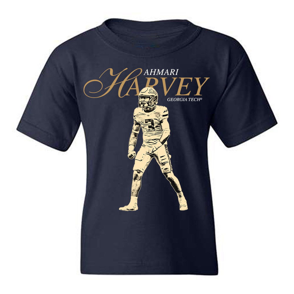 Georgia Tech - NCAA Football : Ahmari Harvey - Legacy Youth T-Shirt-0