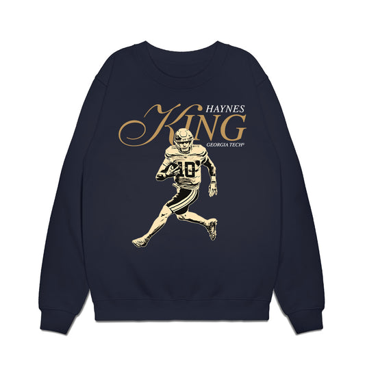 Georgia Tech - NCAA Football : Haynes King - Legacy Premium Crewneck Sweatshirt-0