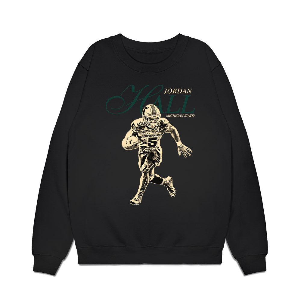 Michigan State - NCAA Football : Jordan Hall - Premium Crewneck Sweatshirt-0