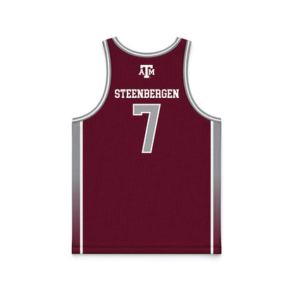 Texas A&M - NCAA Women's Basketball : Pien Steenbergen - Maroon Basketball Jersey-1