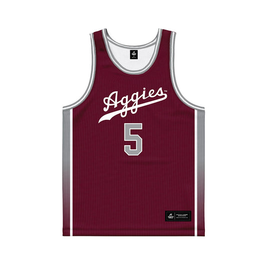 Texas A&M - NCAA Women's Basketball : Vanessa Saidu - Maroon Basketball Jersey-0