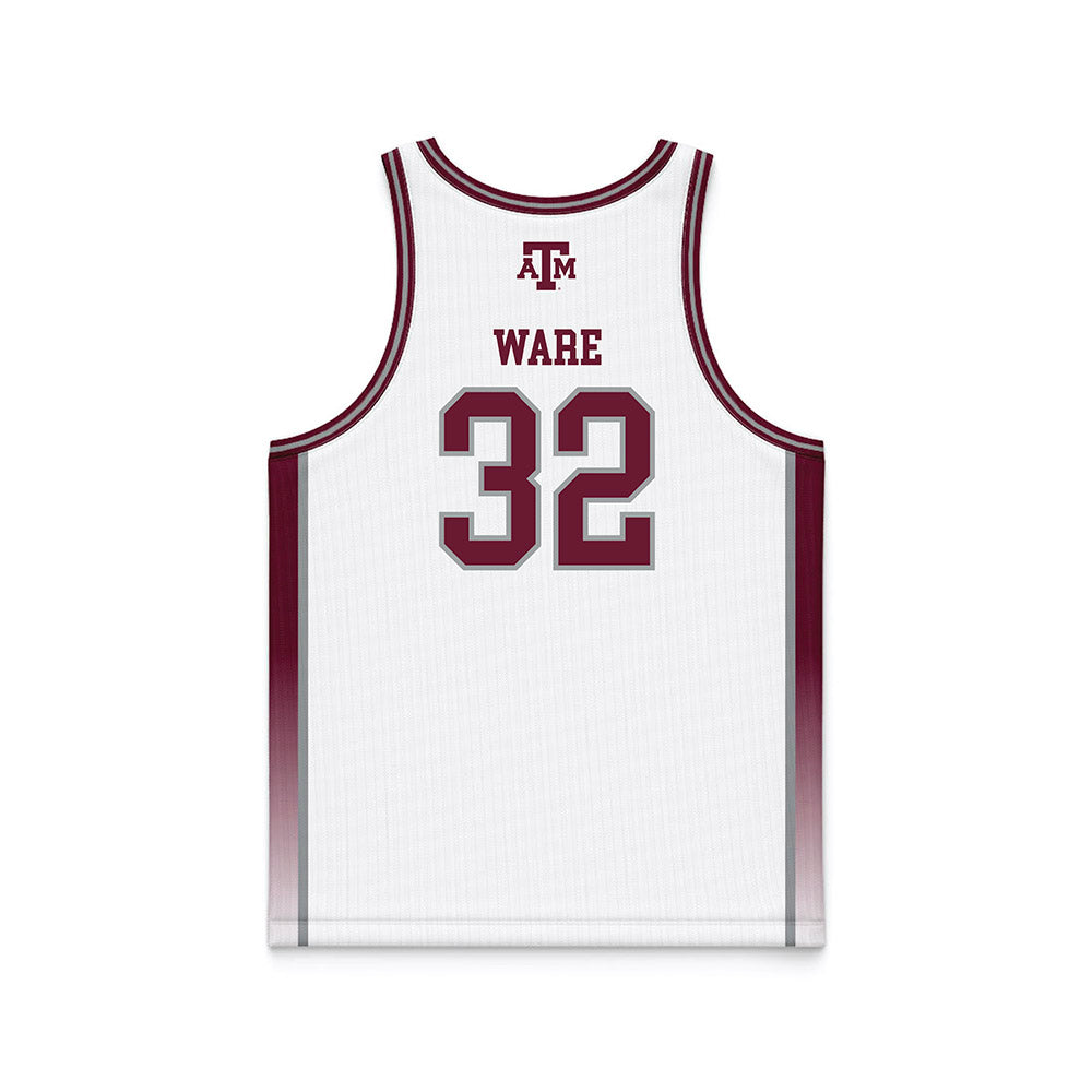 Texas A&M - NCAA Women's Basketball : Lauren Ware - White Basketball Jersey-1