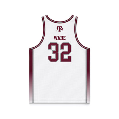 Texas A&M - NCAA Women's Basketball : Lauren Ware - White Basketball Jersey-1