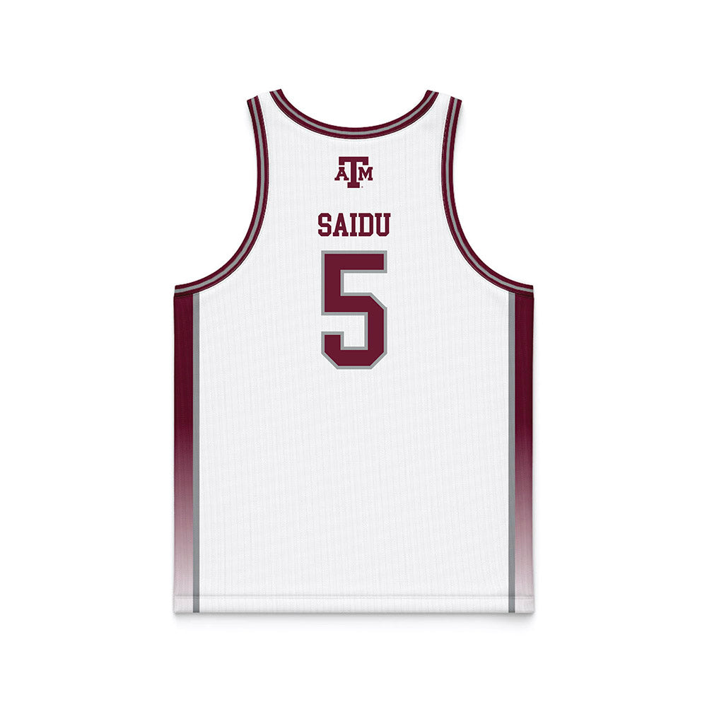 Texas A&M - NCAA Women's Basketball : Vanessa Saidu - White Basketball Jersey-1