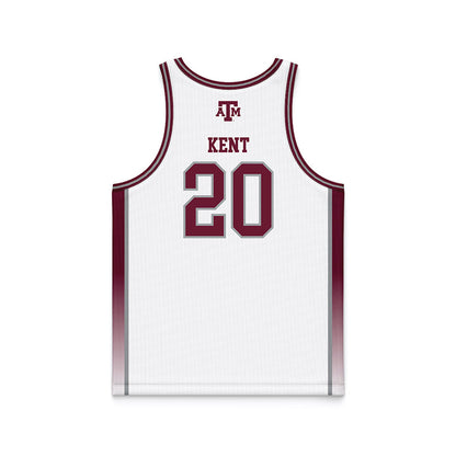 Texas A&M - NCAA Women's Basketball : Janae Kent - White Basketball Jersey-1