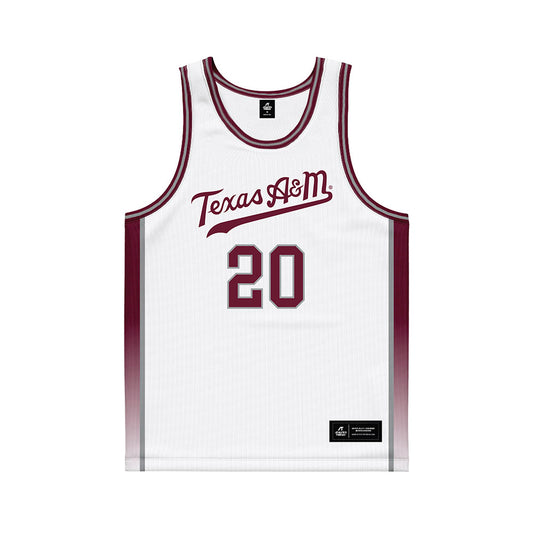 Texas A&M - NCAA Women's Basketball : Janae Kent - White Basketball Jersey-0