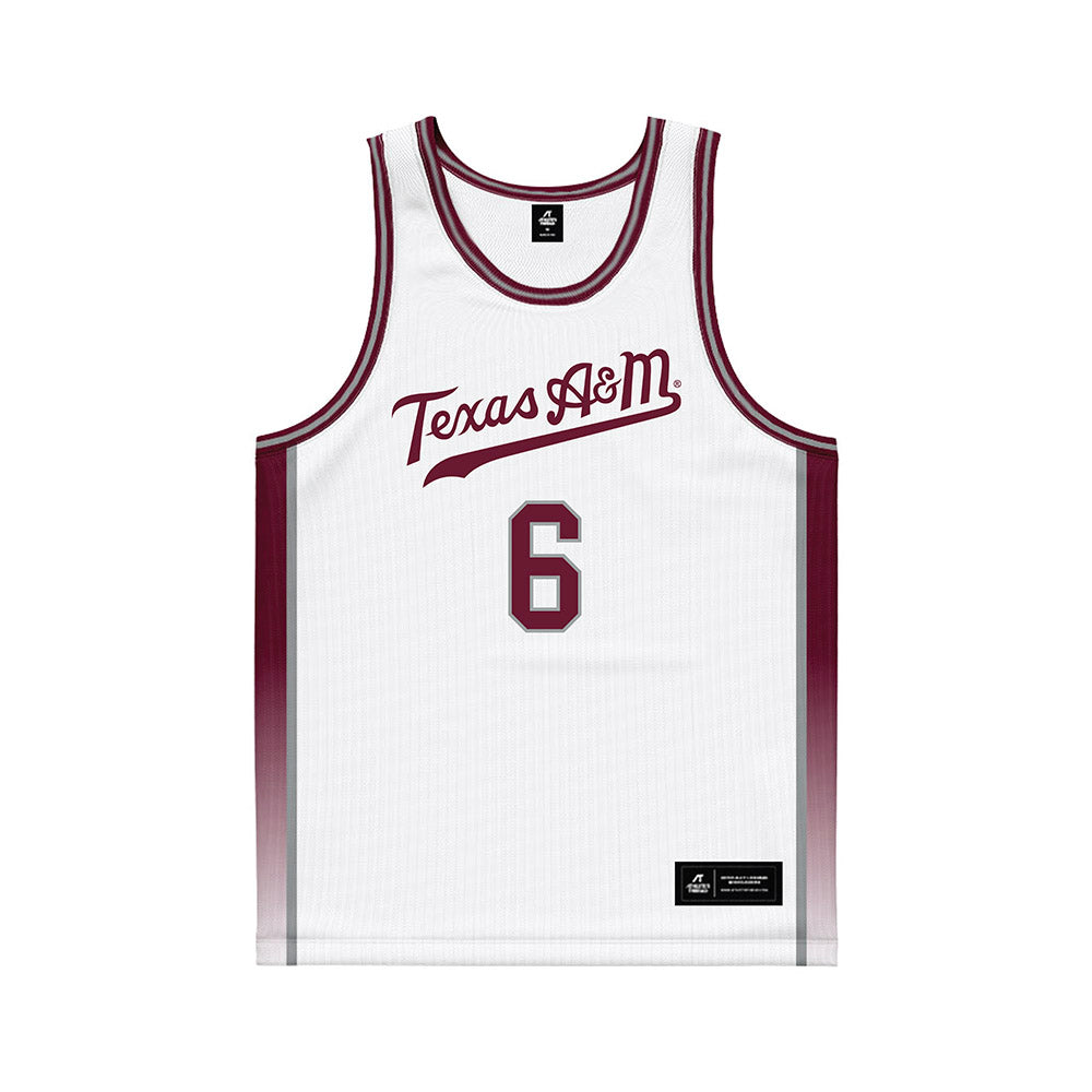 Texas A&M - NCAA Women's Basketball : Jordan Webster - White Basketball Jersey-0