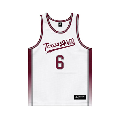 Texas A&M - NCAA Women's Basketball : Jordan Webster - White Basketball Jersey-0
