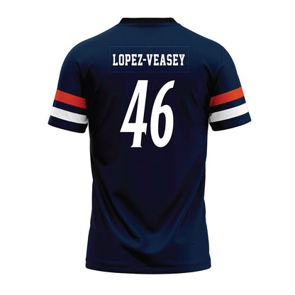 UTSA - NCAA Football : Jacob Lopez-Veasey - Navy Premium Football Jersey-1