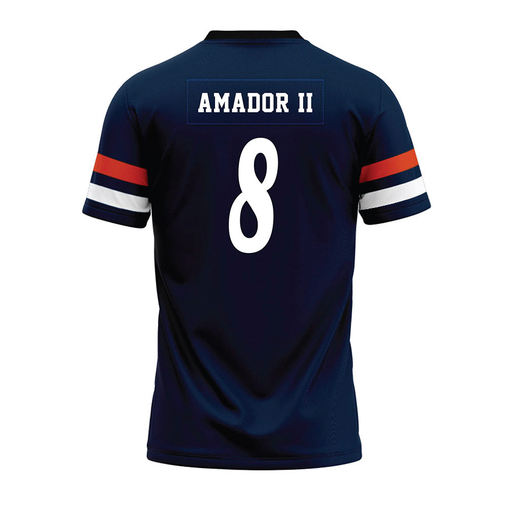 UTSA - NCAA Football : David Amador II - Navy Premium Football Jersey-1
