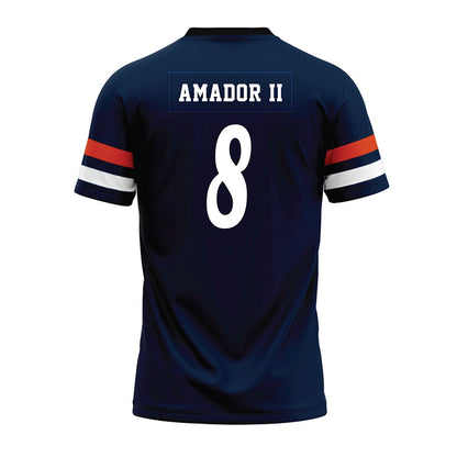 UTSA - NCAA Football : David Amador II - Navy Premium Football Jersey-1