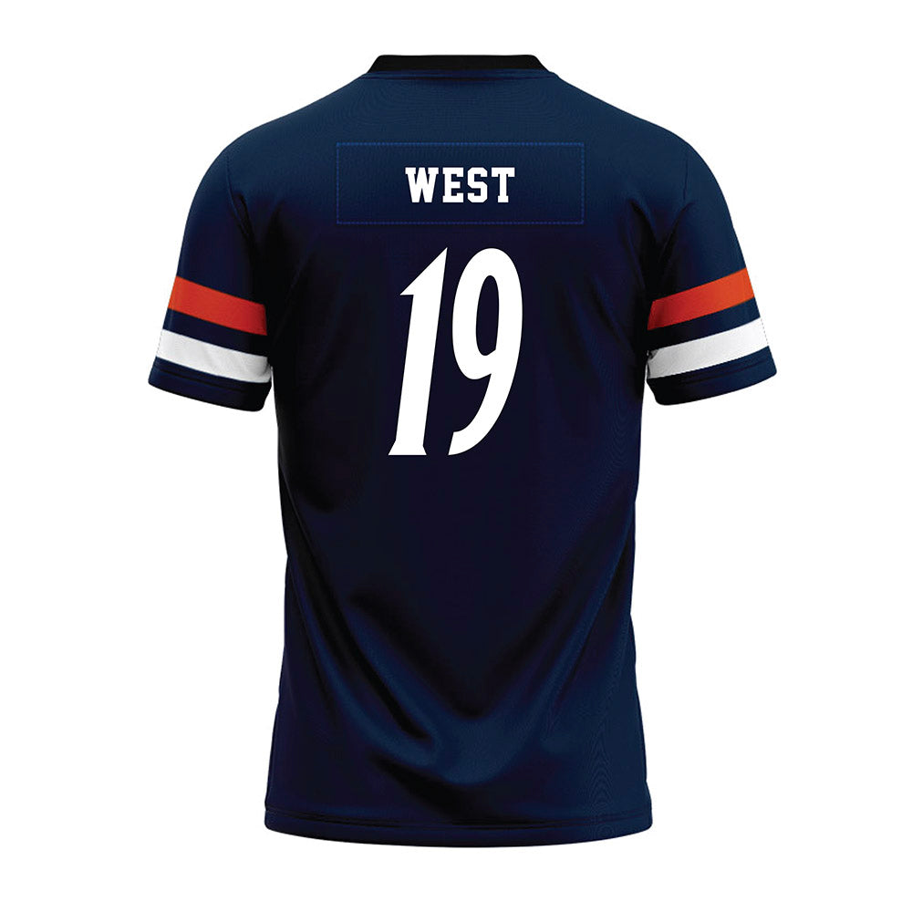 UTSA - NCAA Football : Tyrone West - Navy Premium Football Jersey-1