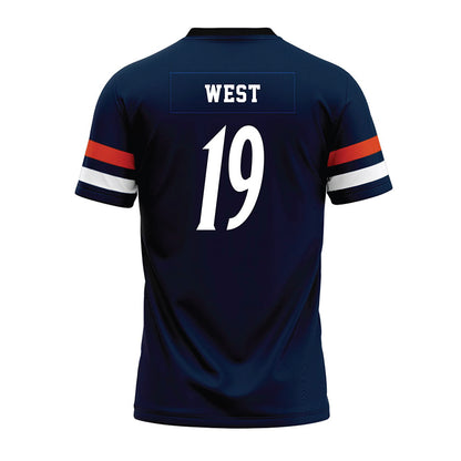 UTSA - NCAA Football : Tyrone West - Navy Premium Football Jersey-1